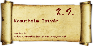 Krautheim István névjegykártya
