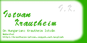 istvan krautheim business card